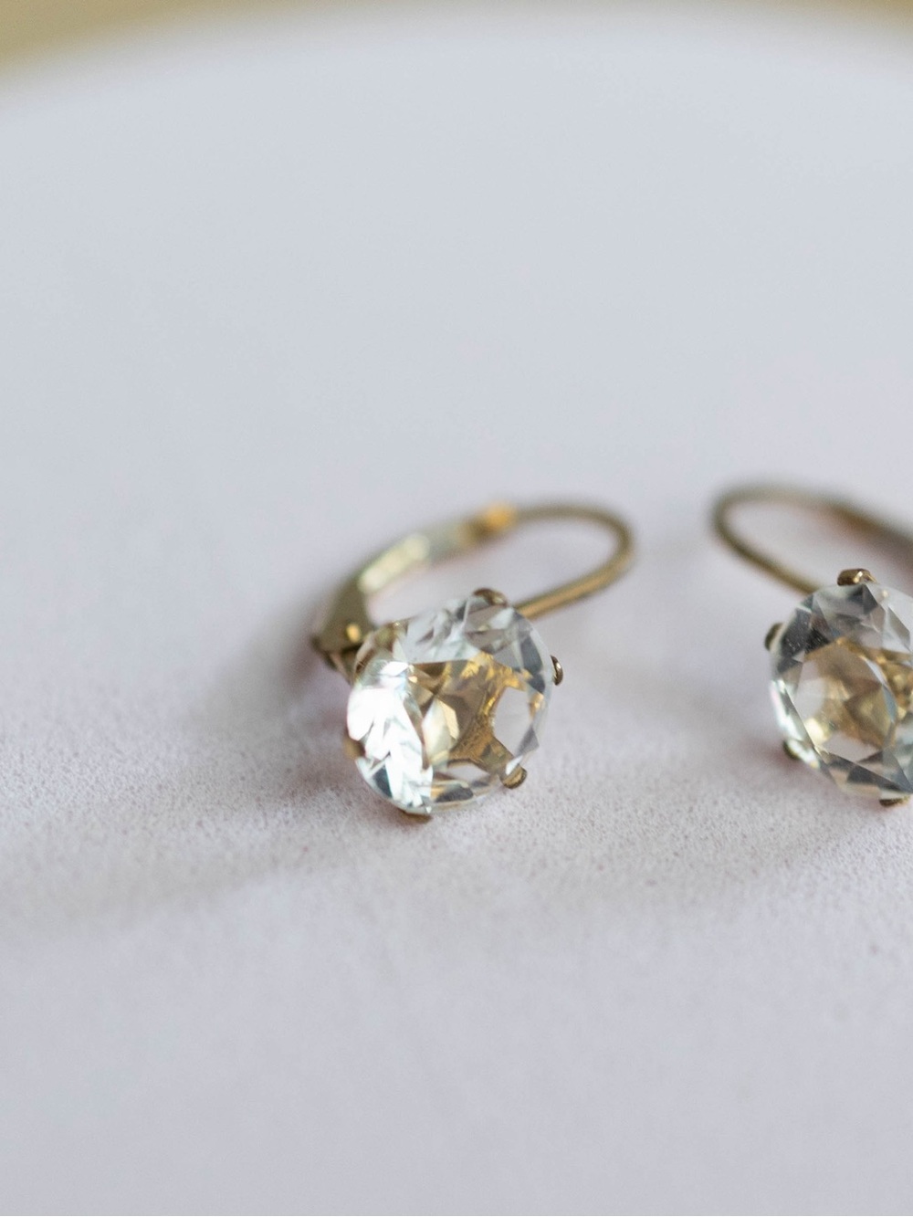 Classic Clear Crystal Drop Earrings - Gold Tone